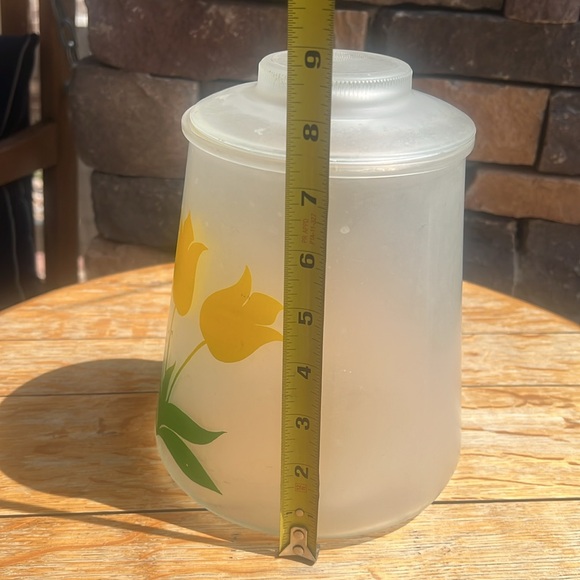 Vintage Bartlett Collins Pokee Yellow Tulip Frosted Glass Cookie Jar/Canister - Picture 10 of 10